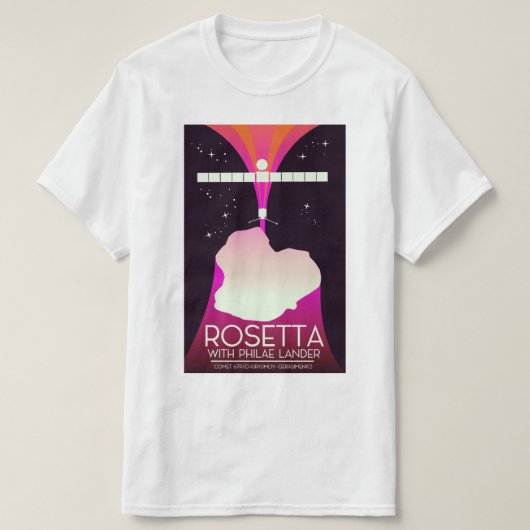 T-shirt Art spatial de Rosetta & Philae Lander. (Design devant)