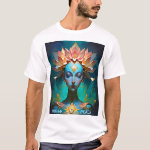 T-SHIRT ART SPIRITUEL LOTUS DÉESSE MÉDITATION