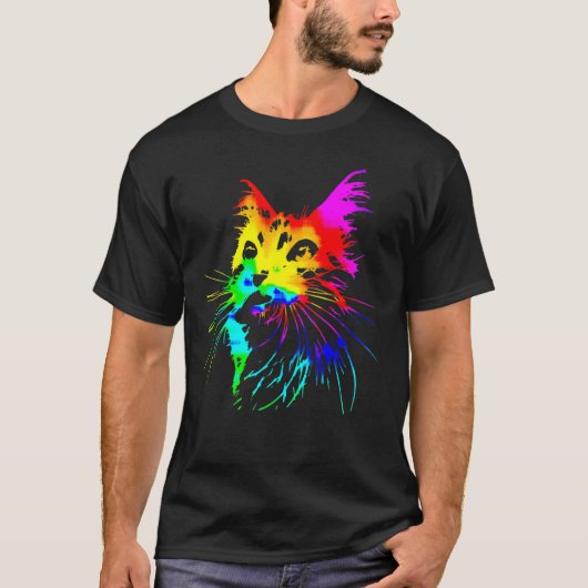 T-shirt Art Splash Chat Tie-Dye (Devant)