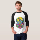 T-shirt Art traditionnel complexe du Seigneur Krishna (Devant entier)