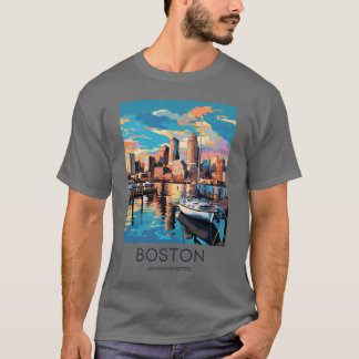 T-shirt Art Travel Impression de Boston Massachusetts