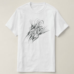T-shirt Art tribal abstrait noir et blanc tatouage Wave