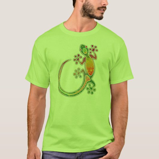 T-shirt Art tribal floral de Gecko (Devant)