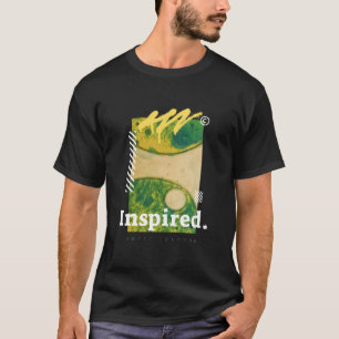 T-shirt Art urbain abstrait esthétique vert et jaune