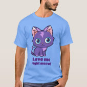 T-shirt Art vectoriel de chat Anime Violet (Devant)