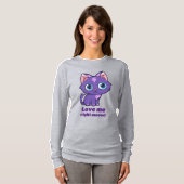 T-shirt Art vectoriel de chat Anime Violet (Devant entier)