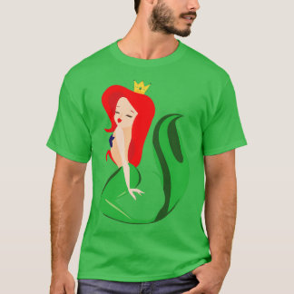 T-shirt Art vectoriel de sirène verte