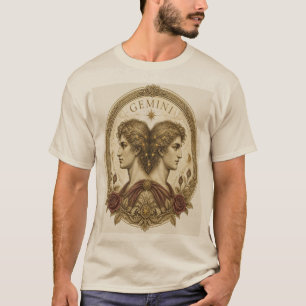 T-shirt Art vintage des jumeaux du zodiaque Gémeaux