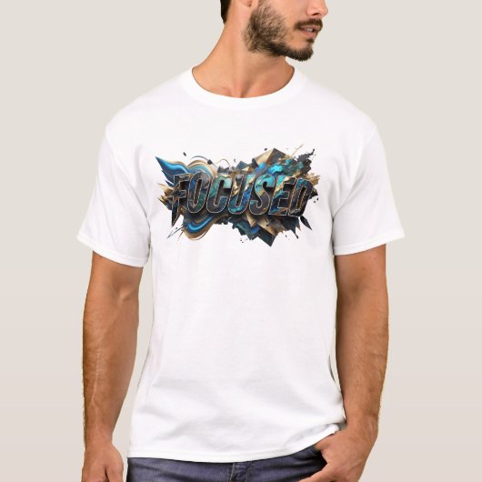 T-shirt Art wearable sarcelle FOCUSED (Devant)