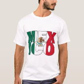 T-shirt Art Word du drapeau mexicain empilé (Devant)