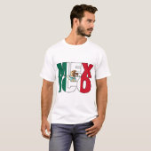 T-shirt Art Word du drapeau mexicain empilé (Devant entier)