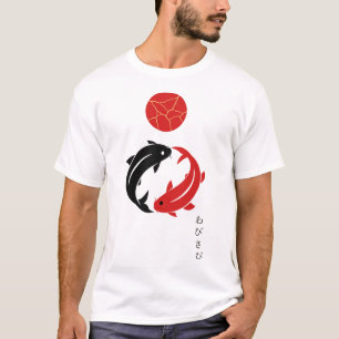 T-shirt Art Zen Minimaliste Japonais Poisson Koi Wabi Sabi