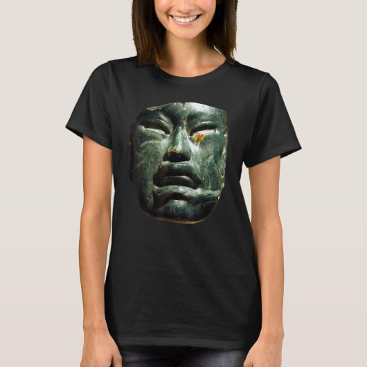 T-shirt Artefact De Masque Jadeite Olmec (Devant)