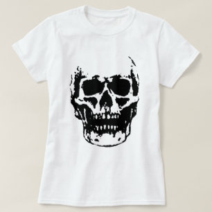 T-shirt Artefacts de Pop crâne noir blanc