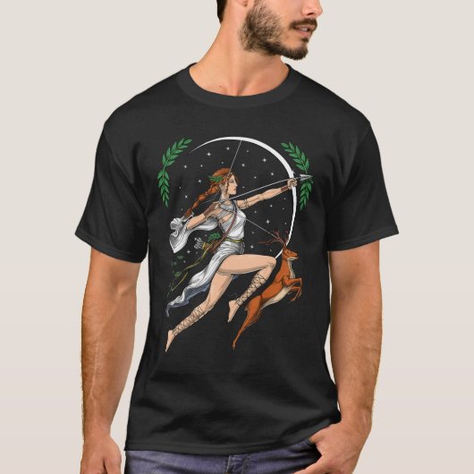 T-shirt Artémis Déesse Grecque De La Chasse Grèce Ancienne (Devant)