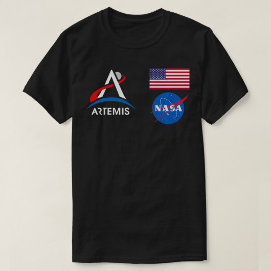 T-shirt Artemis Mission 1 Un astronaute Patch Front et Ba (Design devant)