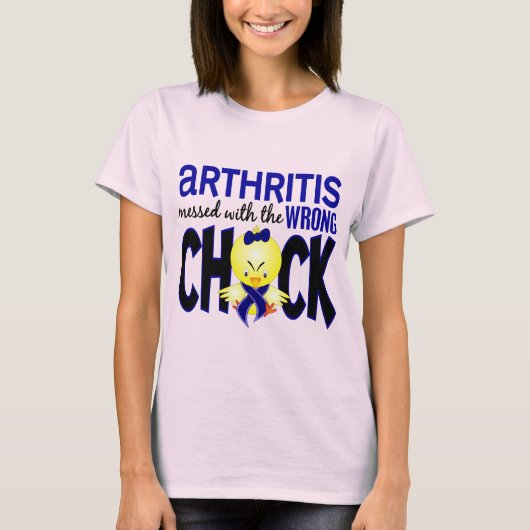 T-shirt Arthrite Messagée Avec Le Mauvais Poussin (Devant)