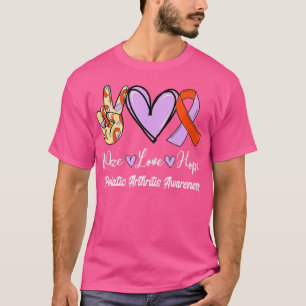 T-shirt Arthrite Psoriatique Paix Amour Espoir Lavande Ora