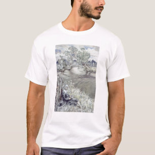 T-shirt Arthur Rackham  Izaak Walton reposant contre un F