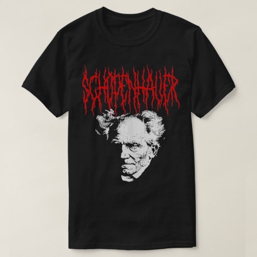 T-shirt Arthur Schopenhauer MortStyle métallique Philosoph (Design devant)