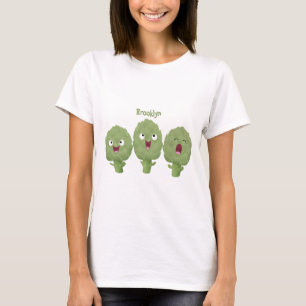 T-shirt Artichauts chantants mignons dessin animé végétal