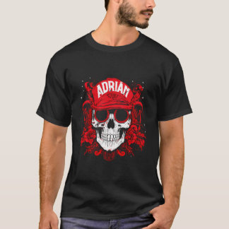 T-shirt Articles Crâne Personnalisé Avec Adriã¡N Nom