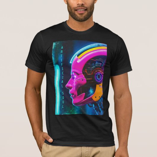 T-shirt Artificial Soul Cyberpunk Android Face (Devant)