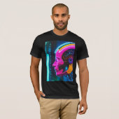 T-shirt Artificial Soul Cyberpunk Android Face (Devant entier)