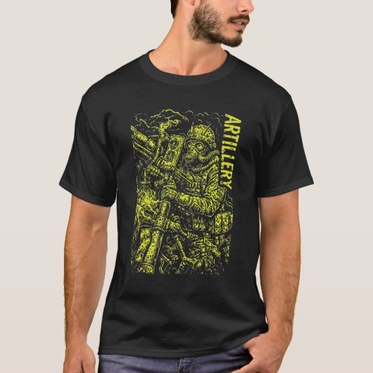 T-shirt Artillery Soldier Heavy Firepower Graphic Art (Devant)