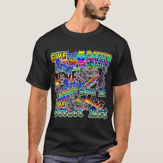 T-shirt Artist Graffiti Texte Chemise noire (Devant)