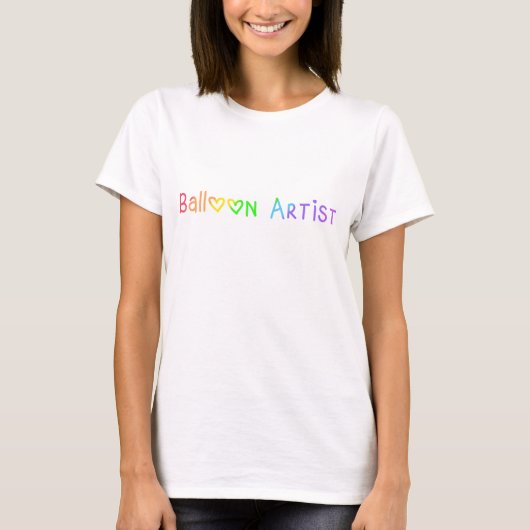 T-shirt Artiste à ballons avec lettres arc-en-ciel (Devant)