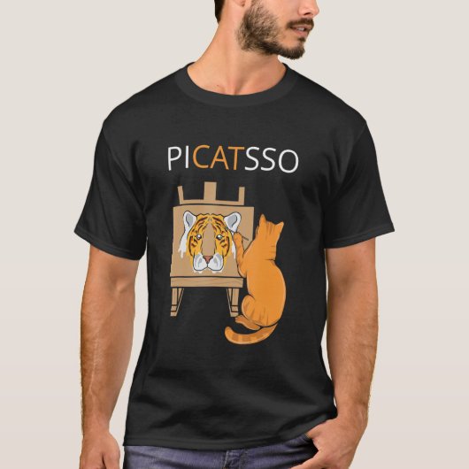 T-shirt Artiste Cat Picatsso Kitten Peint une aquarelle (Devant)