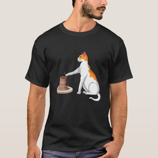 T-shirt Artiste céramiste potière chat potière drôle pour  (Devant)