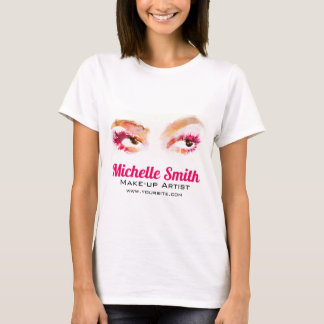 T-shirt Artiste de maquillage oculaire rose Brown