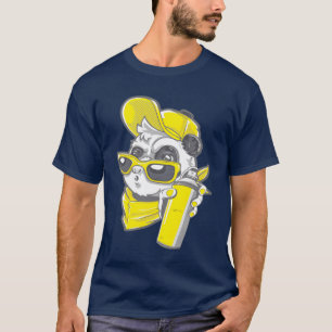 T-shirt Artiste de rue Panda pulvérisateur rétro