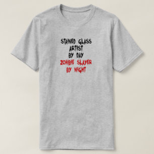 T-shirt Artiste En Verre Tiré Zombie Plaisanterie Couche