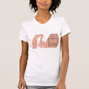T-shirt Artiste moderne Abstrait Faux Rose Or Brushstrokie
