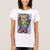 T-shirt Artiste Ourson avec Béret et Pinceaux (Devant)