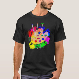 T-shirt Artiste Peinture Palette Et Brosses Artiste Peintr