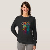T-shirt Artistic Colorful Pop painted Giraffe (Devant entier)