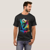 T-shirt Artistic Colorful Pop painted Panda (Devant entier)