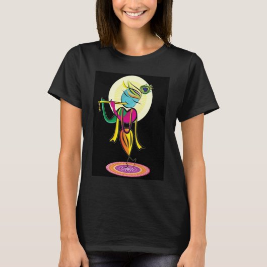 T-shirt Artistic colourful Lord Shri Krishna with flute! (Devant)