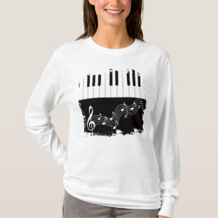T-shirt Artistic Piano Keys Treble Clef Notes musicales