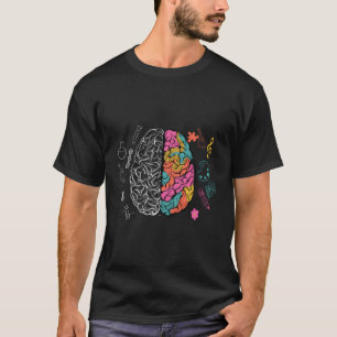 T-shirt Artistique Colorful Human Brain Science Nerd