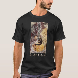 T-shirt artistique d'art numérique de guitare