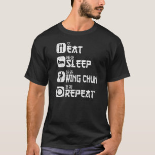 T-shirt Arts martiaux Chinois Kung Fu Manger Sleep Wing Ch