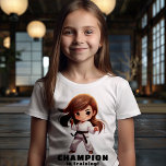 T-Shirt Arts martiaux du karaté féminin<br><div class="desc">Girl's Karate Martial Arts T Shirt - Ce tee - shirt karaté/arts martiaux a un vrai coup de pied. Avec une petite maîtresse d'arts martiaux prête à frapper et prête à gagner une ceinture noire dans la fête. La technique et l'esprit des arts martiaux sont profondément enracinés. Offrez à votre...</div>