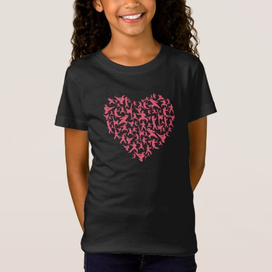 T-Shirt Arts martiaux filles Karate Heart (Devant)
