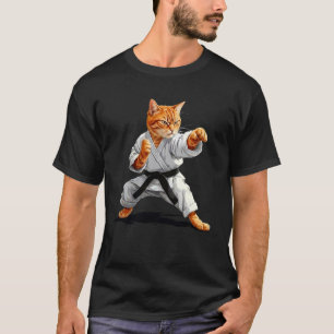T-shirt Arts Martiaux Karaté Taekwondo Chat Jiu Jitsu Judo