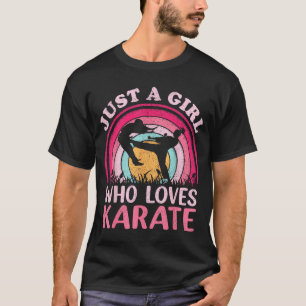 T-shirt Arts Martiaux Karaté Vintage Une Fille Qui Aime